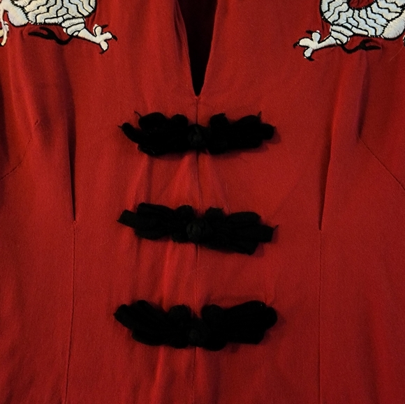 Trashy Diva Lilian Dress in red with Dragons EUC size 2 - Picture 5 of 10